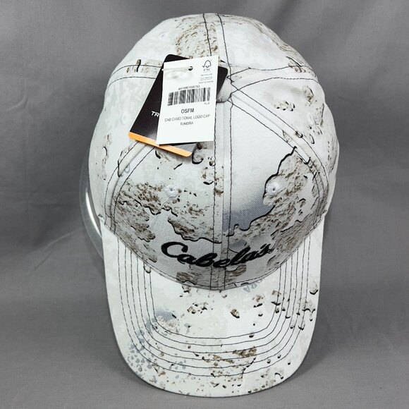 Cabelas Snapback Hat Cap White TrueTimber Camouflage Tundra Fishing Outdoor Mens - Picture 7 of 16